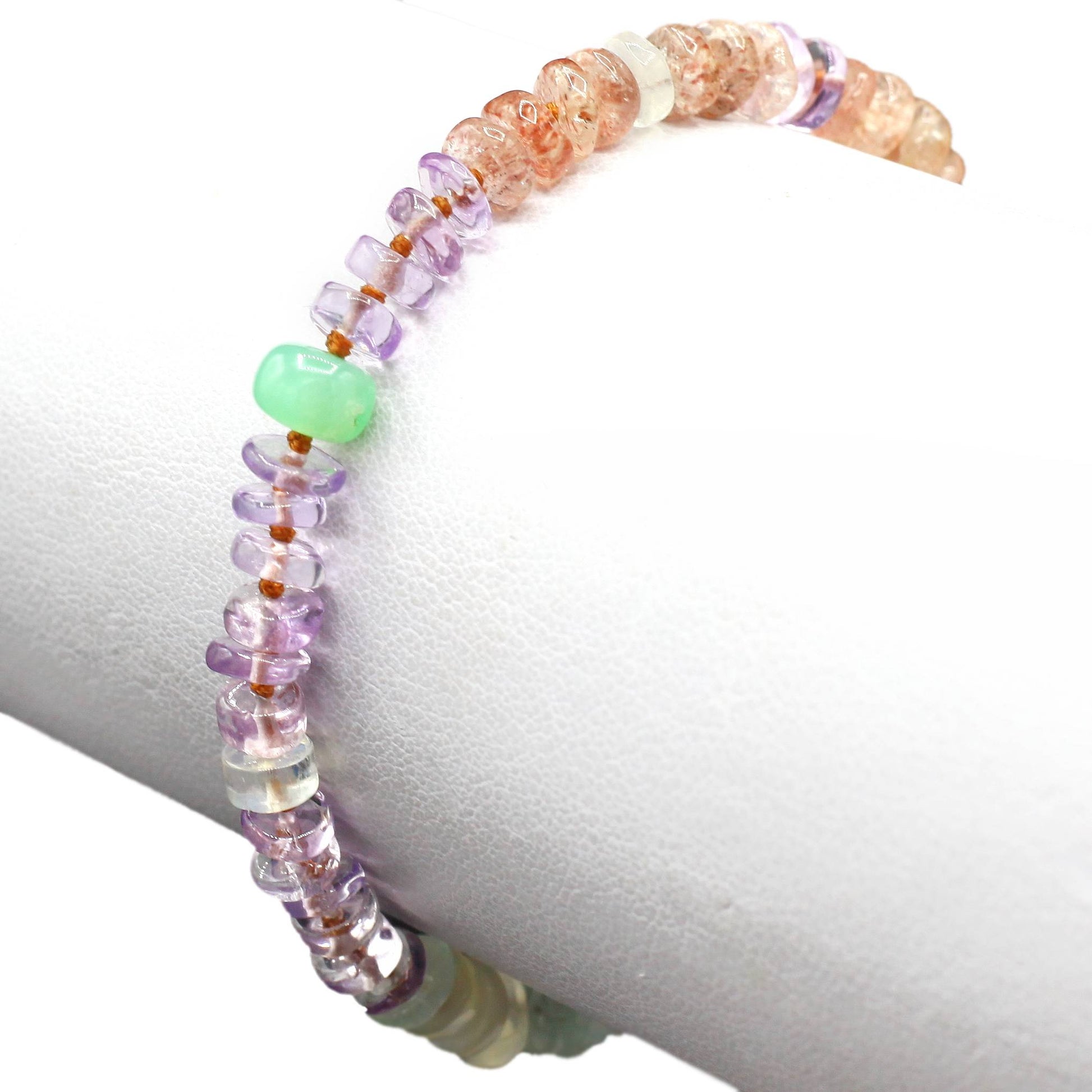 Lena Skadegard Jewels | Amethyst, Aquamarine + Labradorite Gemstone Tassel Bracelet | Firecracker