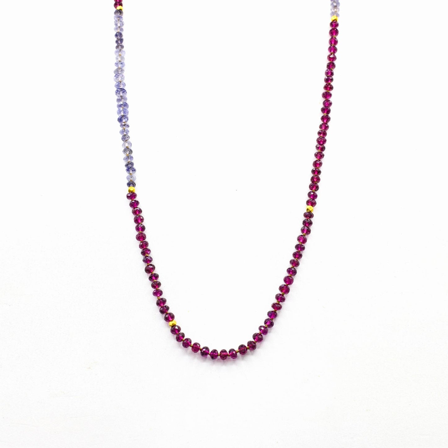 Lena Skadegard Jewelry | Garnet + Iolite 14k Gold Bead Necklace | Firecracker