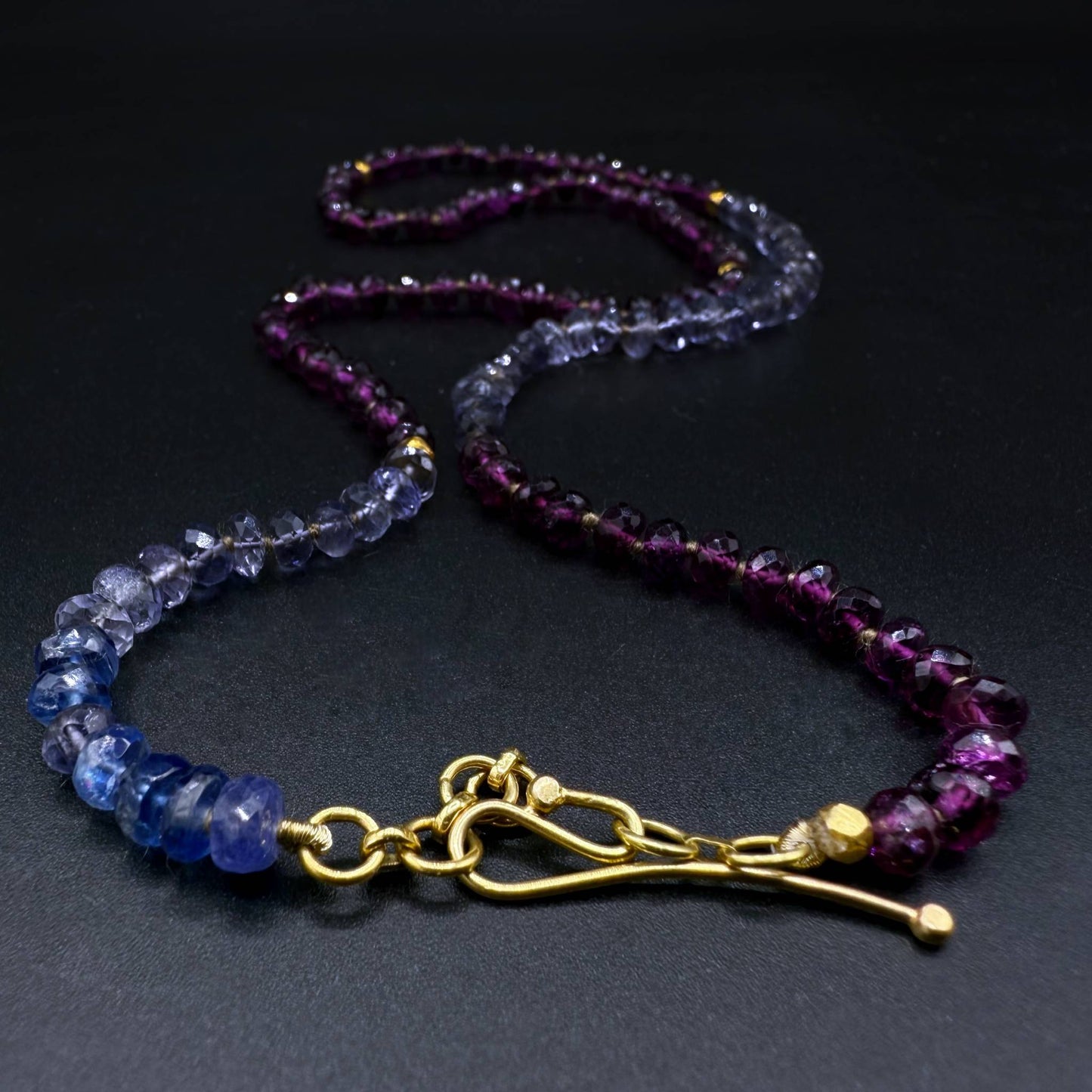 Lena Skadegard Jewelry | Garnet + Iolite 14k Gold Bead Necklace | Firecracker