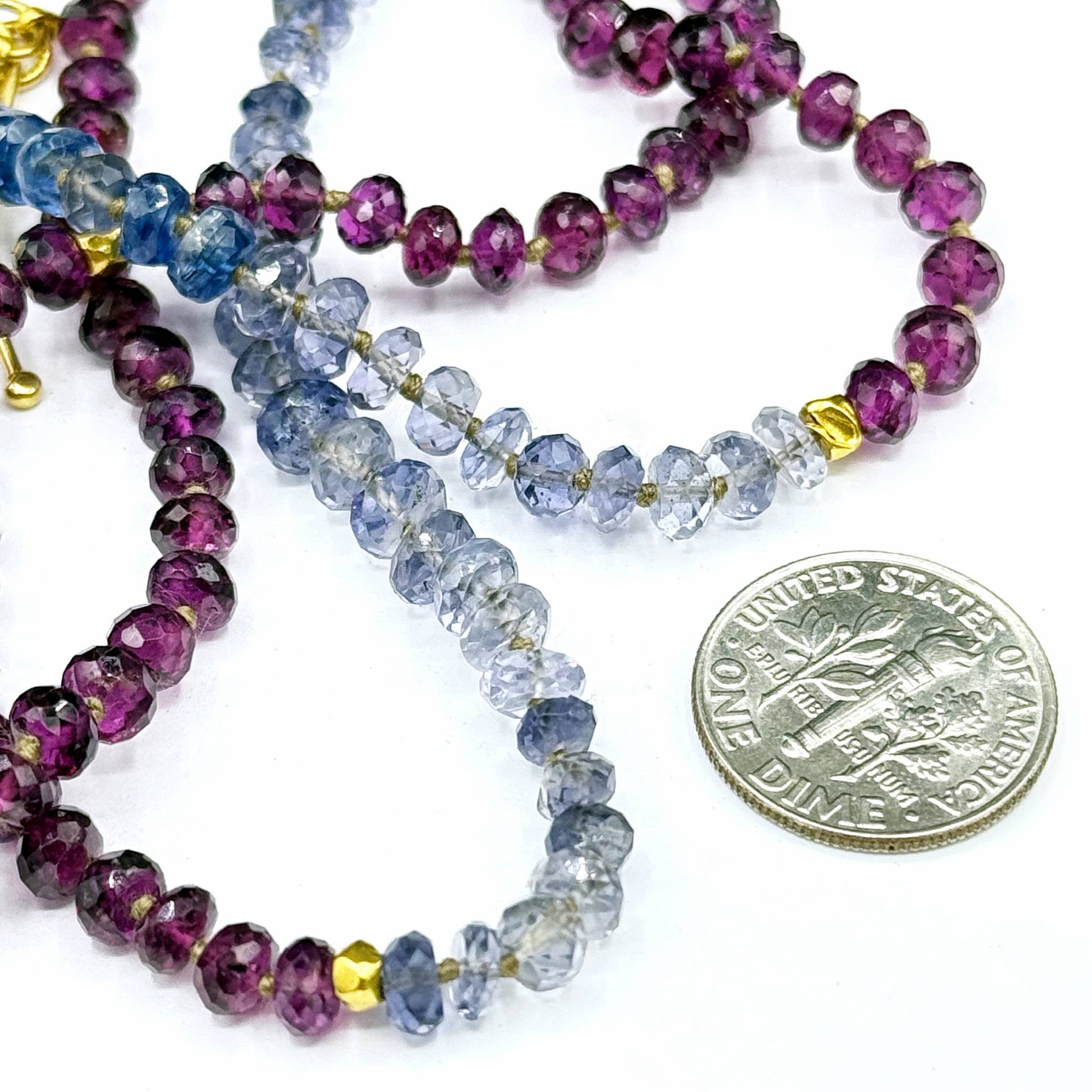 Lena Skadegard Jewelry | Garnet + Iolite 14k Gold Bead Necklace | Firecracker