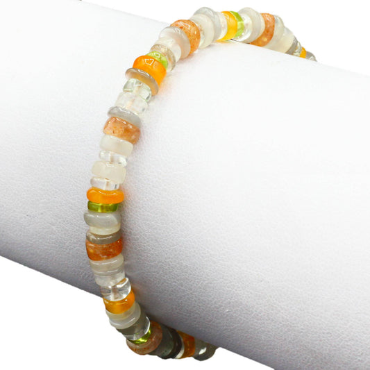 Lena Skadegard Jewelry | Mixed Rainbow Gemstone Tassel Bracelet | Firecracker