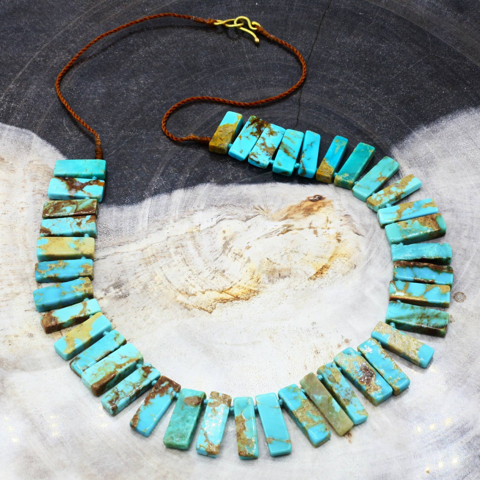 Lena Skadegard Jewels | Turquoise + 9k Gold Cleopatra Necklace | Firecracker