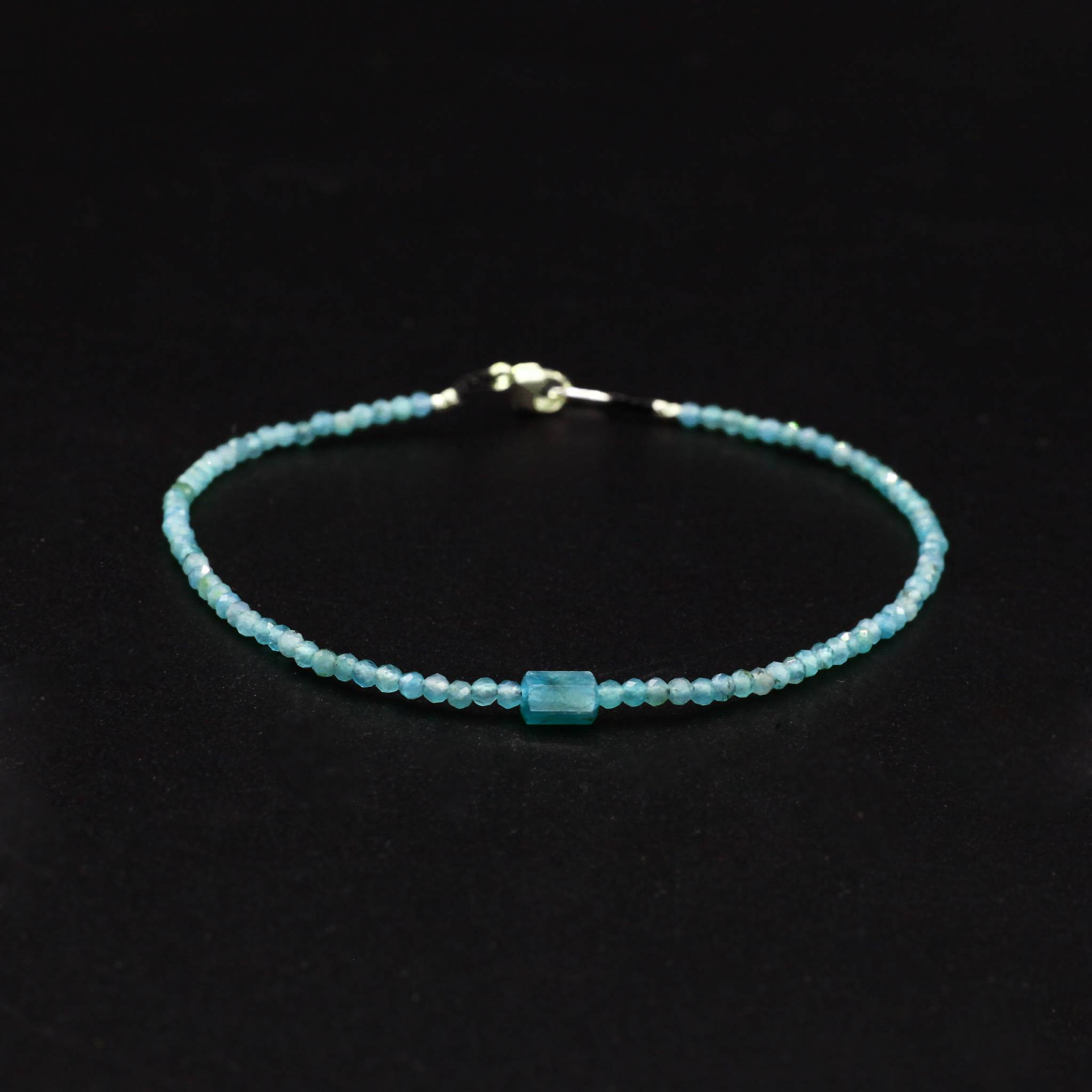 Margaret Solow Jewelry | Emerald + Sterling Silver Beaded Bracelet | Firecracker