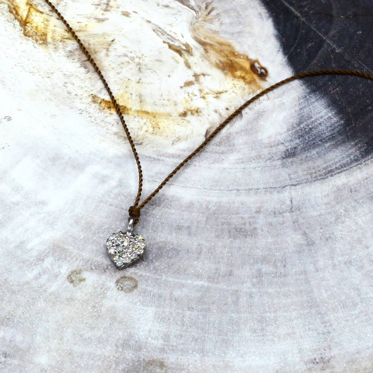 Margaret Solow Jewelry | Pave Diamond "Heart" Pendent Necklace | Firecracker