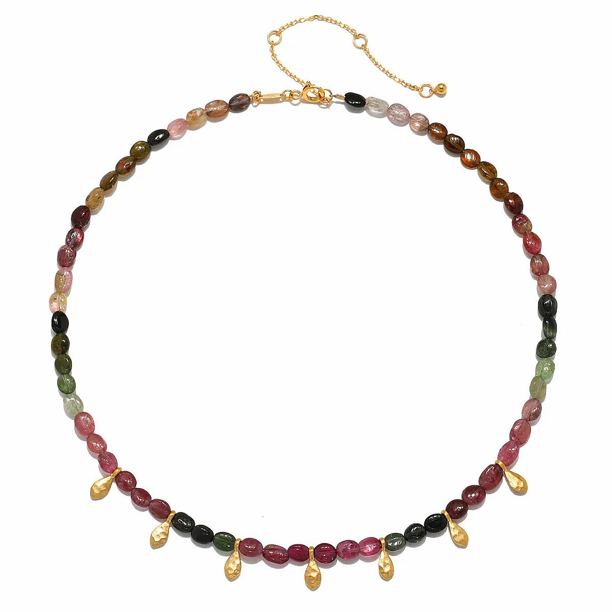 Satya Jewelry | "Beginning to Bloom" Tourmaline Gemstone Necklace | Firecracker