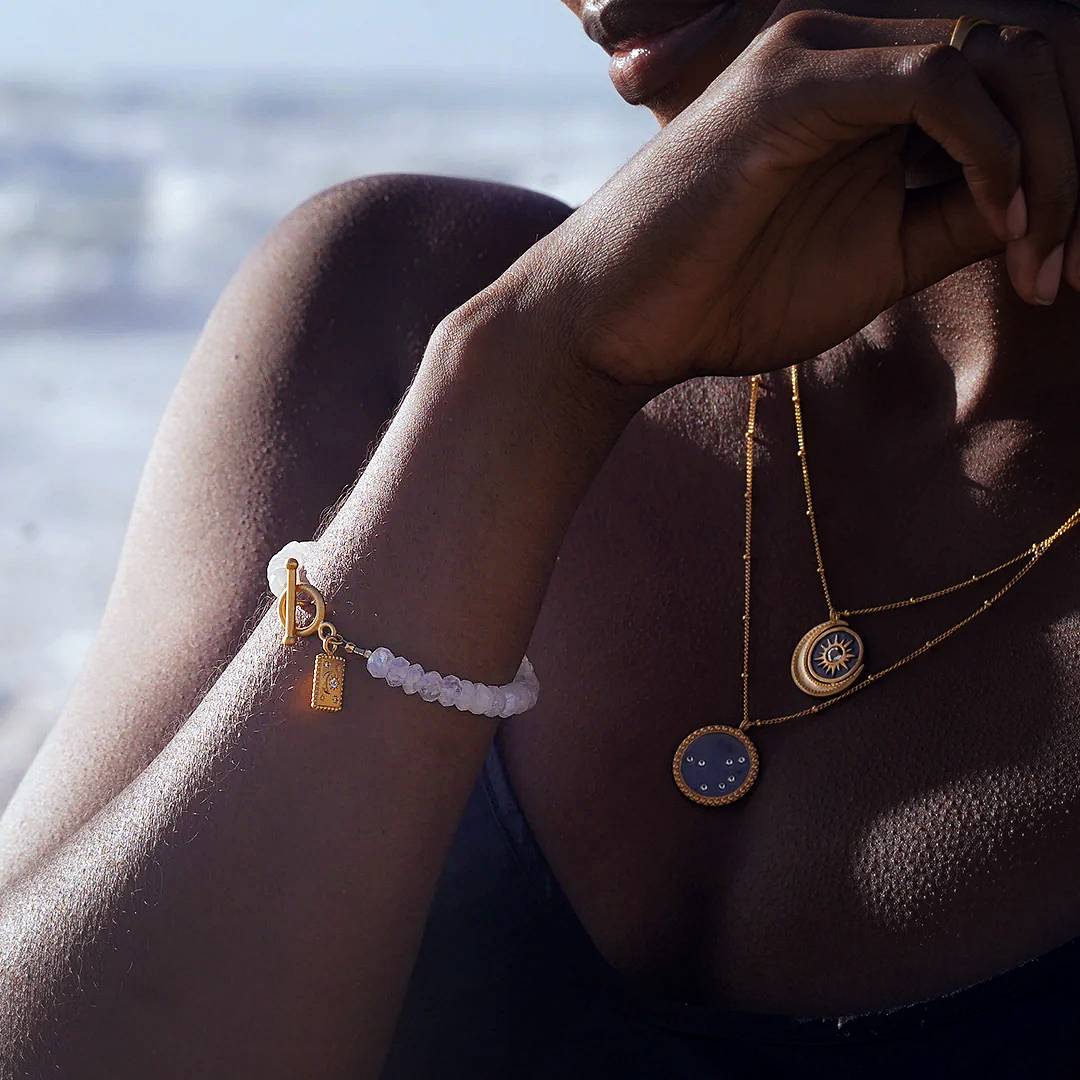 Satya Jewelry | "Divine Knowing" Moonstone Toggle Bracelet | Firecracker