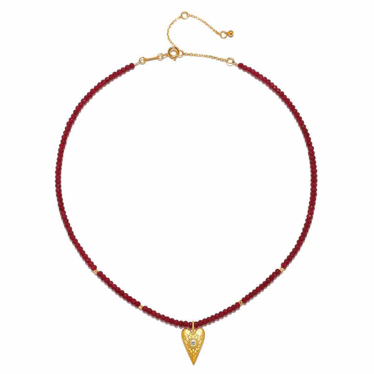 Satya Jewelry | "Healing Heart" Red Onyx Pendant Necklace | Firecracker