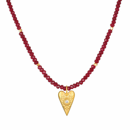 Satya Jewelry | "Healing Heart" Red Onyx Pendant Necklace | Firecracker