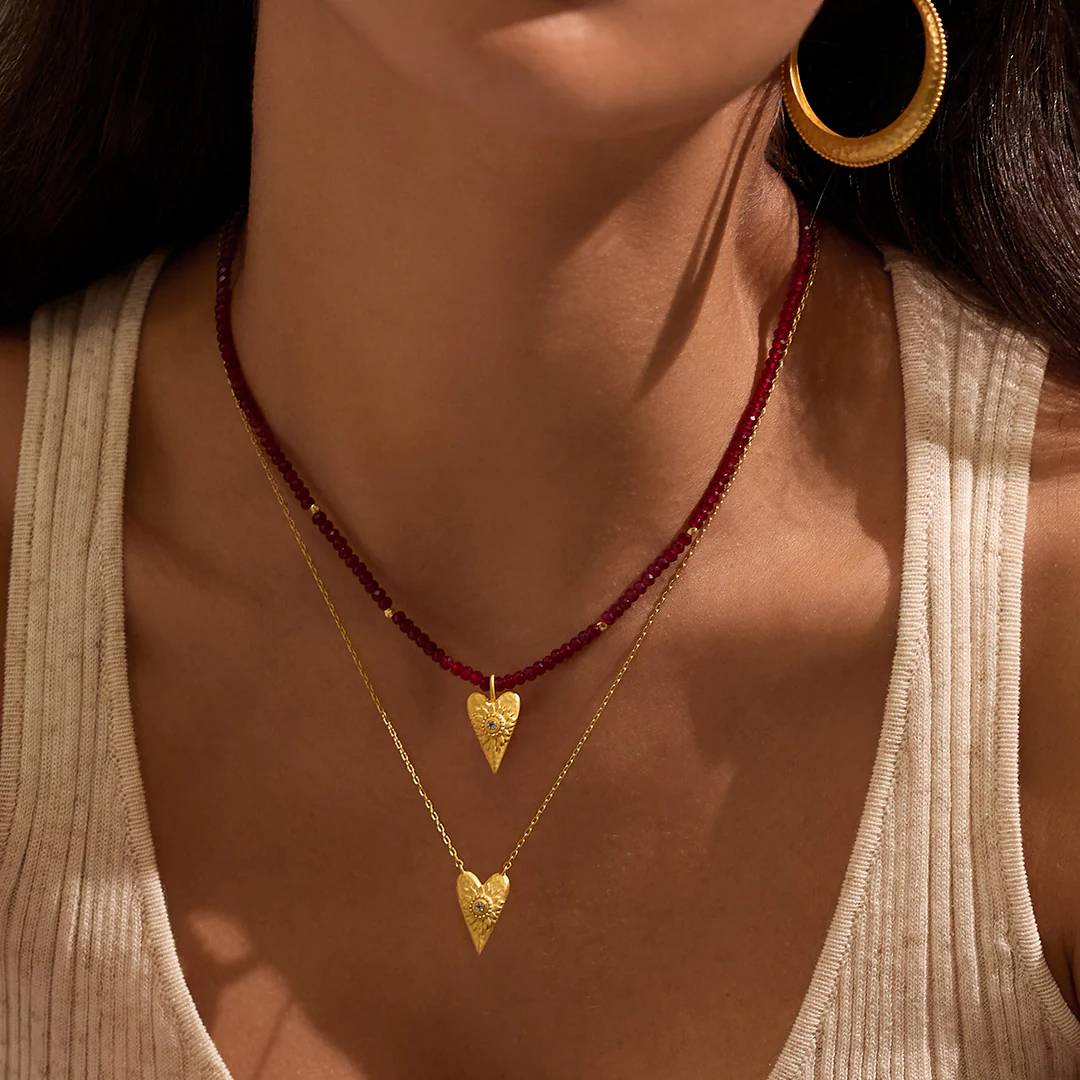 Satya Jewelry | "Healing Heart" Red Onyx Pendant Necklace | Firecracker